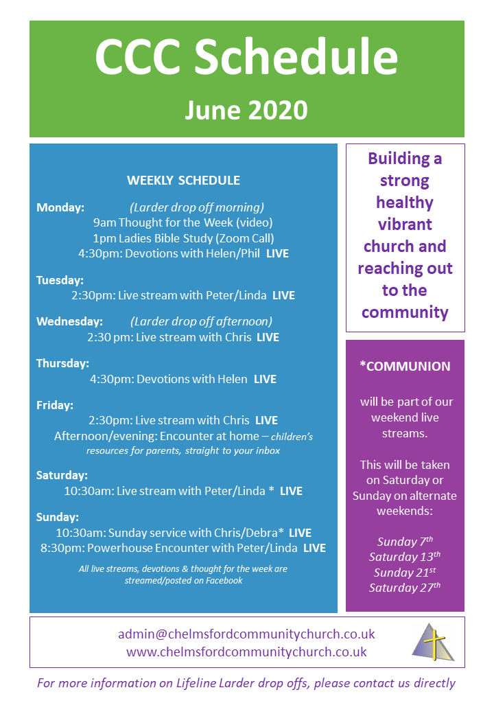 CCC Schedule June 2020